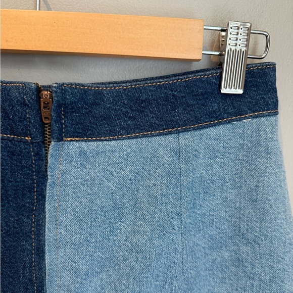 ZARA Basic Z1975 Denim Patchwork Mini Fringed Hem - S - Picture 9 of 13